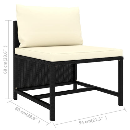 Set Divani da Giardino 4 pz con Cuscini in Polyrattan Nero - homemem39