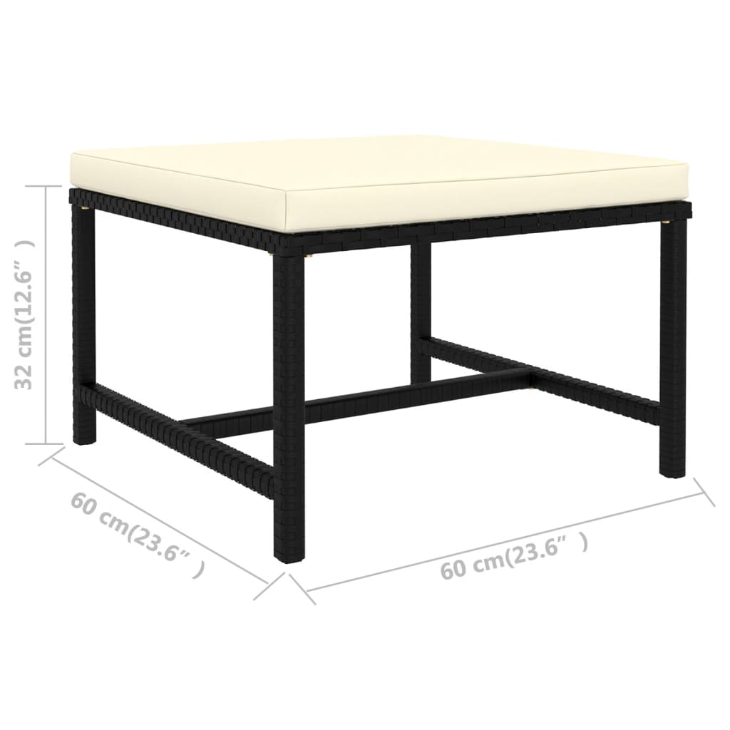 Set Divani da Giardino 5 pz con Cuscini in Polyrattan Nero - homemem39