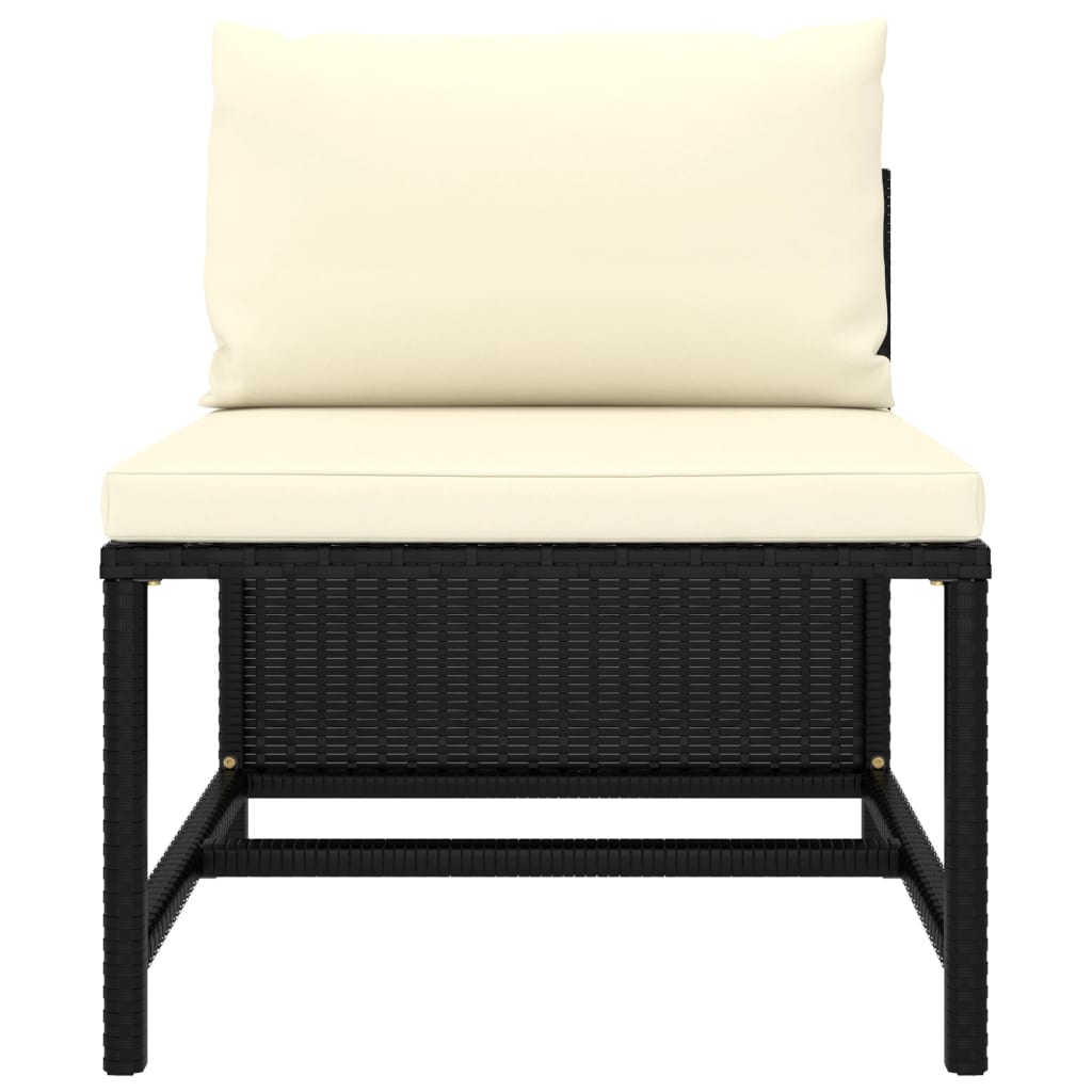 Set Divani da Giardino 5 pz con Cuscini in Polyrattan Nero - homemem39