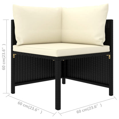 Set Divani da Giardino 5 pz con Cuscini in Polyrattan Nero - homemem39