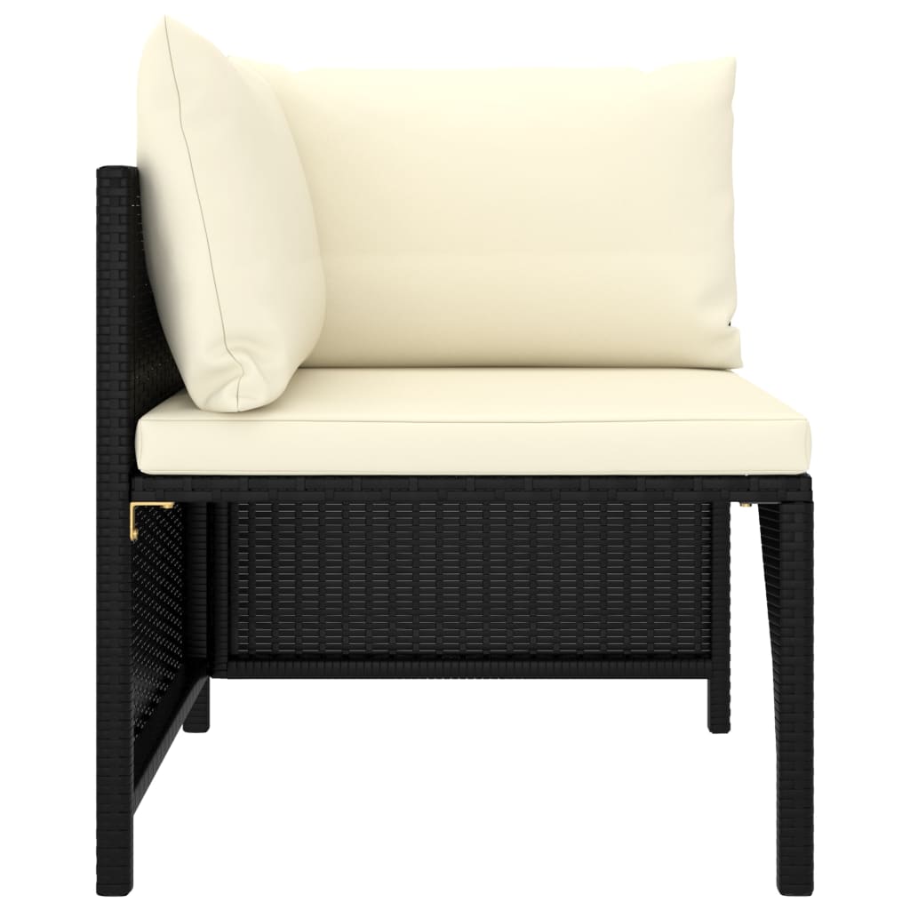 Set Divani da Giardino 4 pz con Cuscini in Polyrattan Nero - homemem39