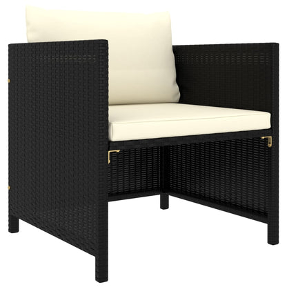 Set Divani da Giardino 4 pz con Cuscini in Polyrattan Nero - homemem39