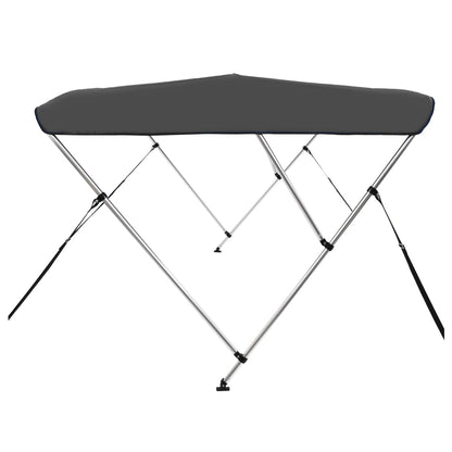 Bimini di Prua con Tendalino a 3 Archi Antracite 183x160x137 cm - homemem39