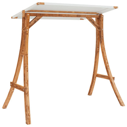 Altalena con Tetto Crema Legno Massello Ricurvo Finitura Teak - homemem39