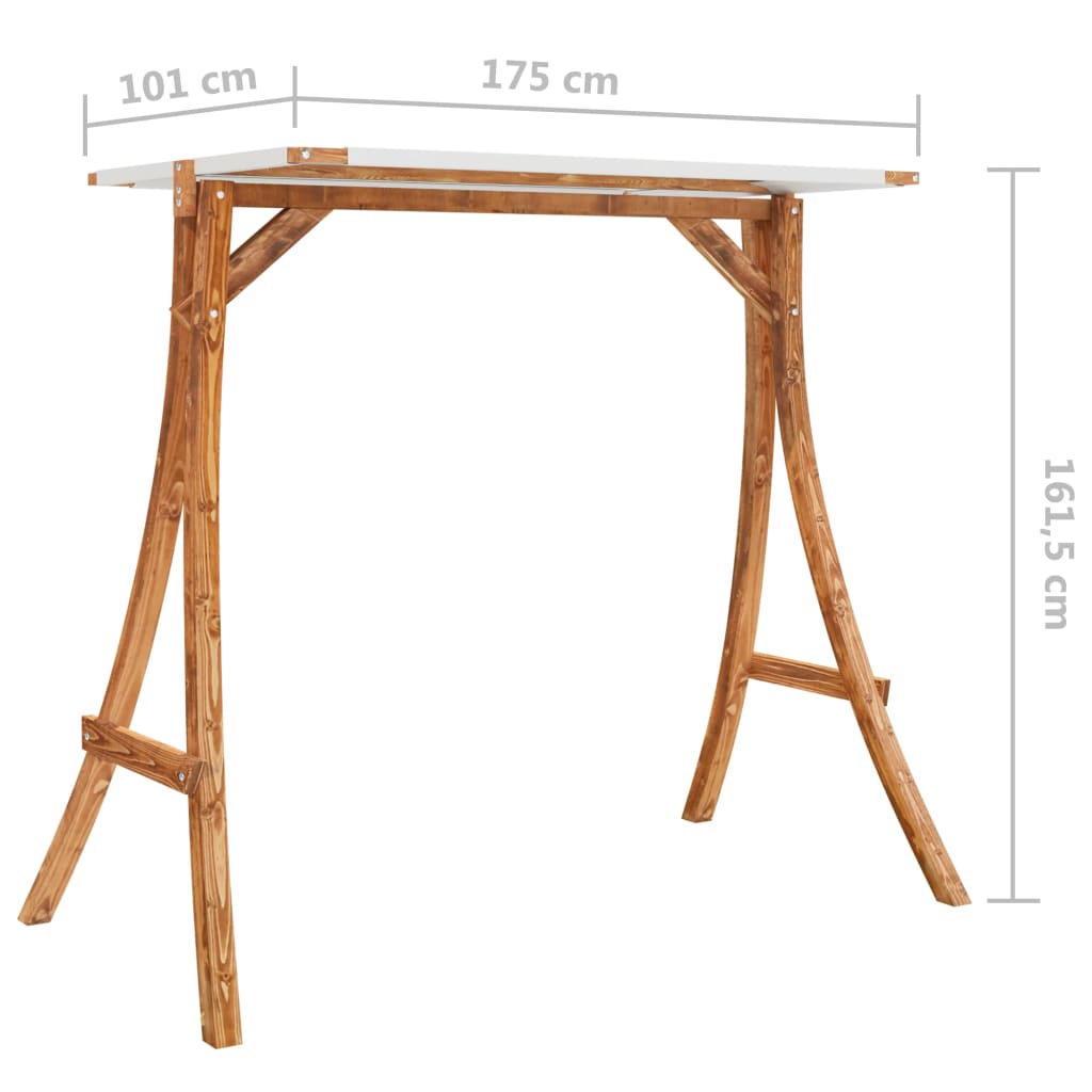 Altalena con Tetto Crema Legno Massello Ricurvo Finitura Teak - homemem39