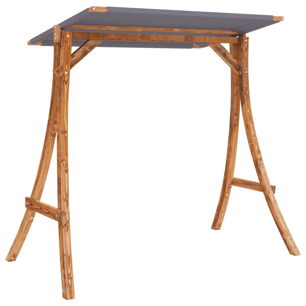 Altalena con Tetto Antracite Legno Ricurvo con Finitura Teak - homemem39