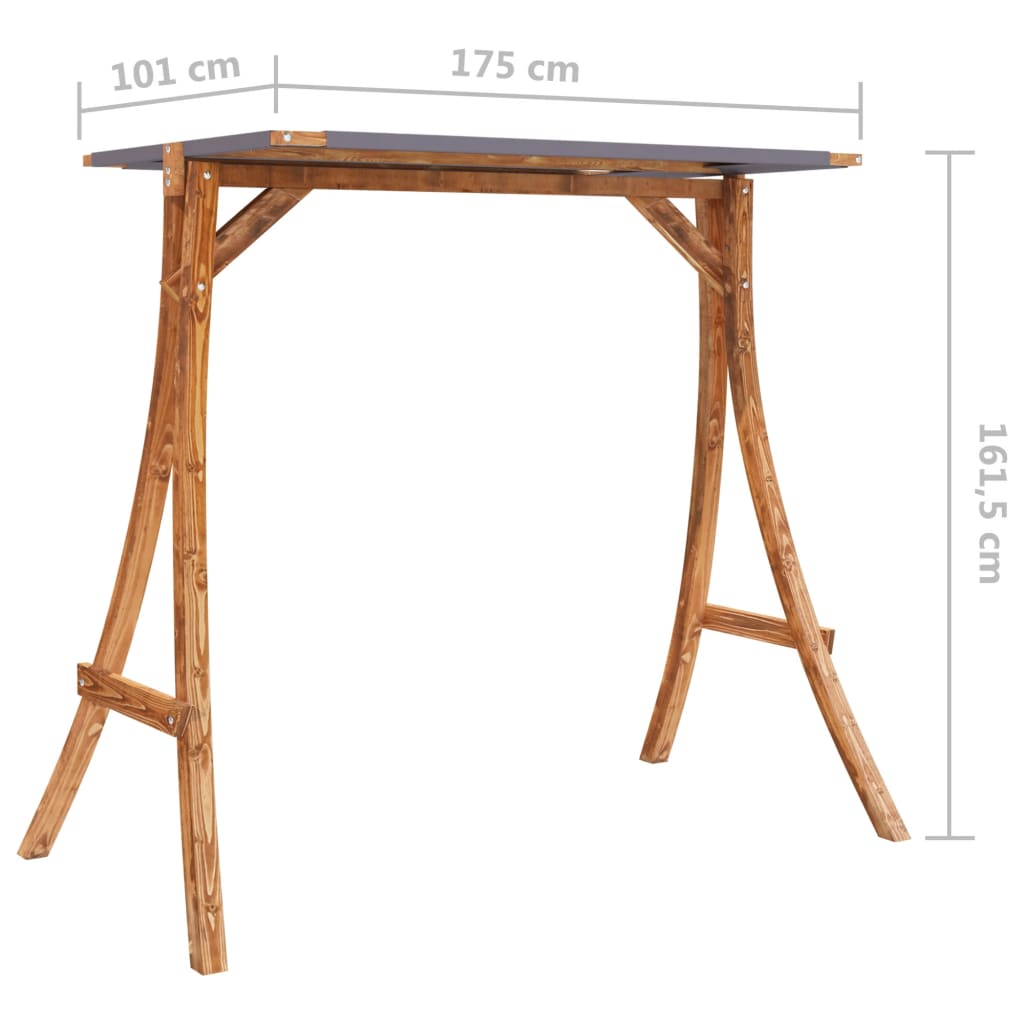 Altalena con Tetto Antracite Legno Ricurvo con Finitura Teak - homemem39