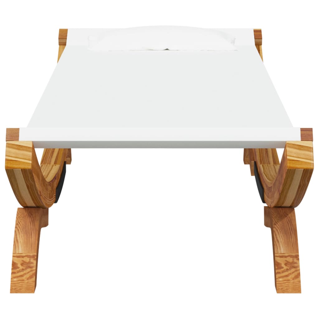 Lettino Prendisole 100x188,5x44 cm in Legno Curvato Crema - homemem39