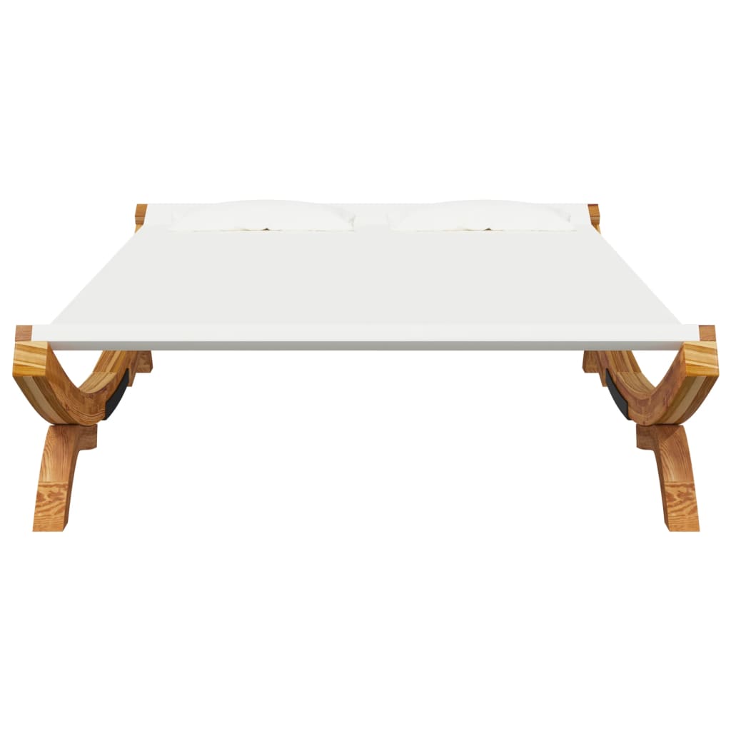 Lettino Prendisole 100x188,5x44cm in Legno Curvato Crema - homemem39