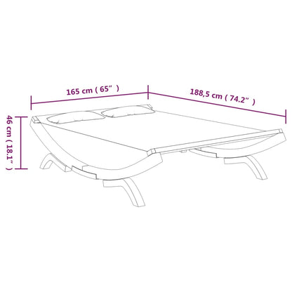 Lettino Prendisole 100x188,5x44cm in Legno Curvato Crema - homemem39