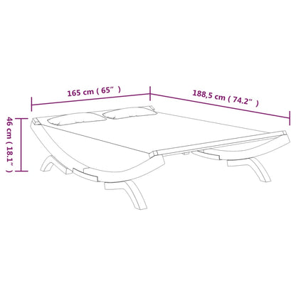 Lettino Prendisole 165x188,5x46 cm in Legno Curvato Antracite - homemem39