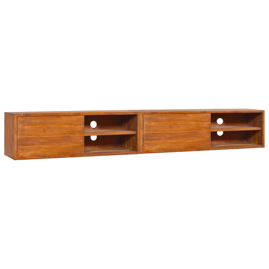 Mobile TV a Parete 180x30x30 cm in Legno Massello di Teak - homemem39