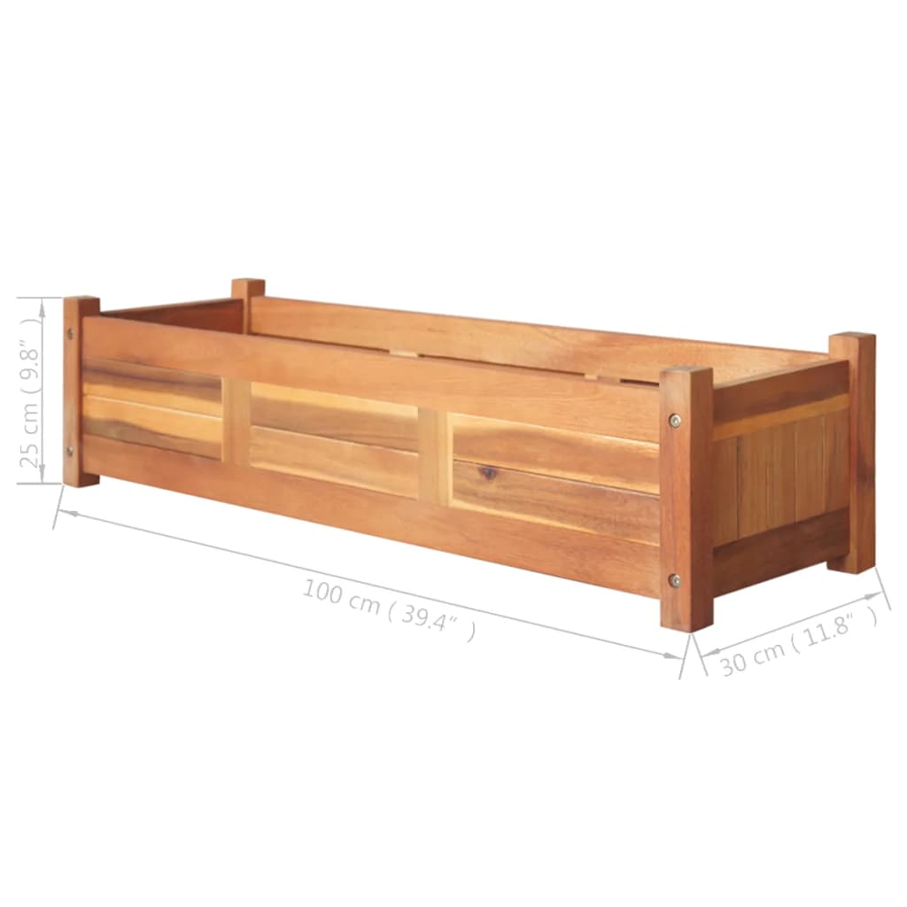 Letti Rialzati da Giardino 2 pz in Legno di Acacia 100x30x25 cm - homemem39