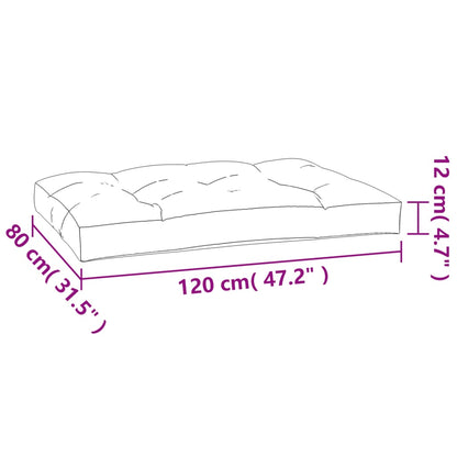 Cuscino per Pallet Antracite 120x80x12 cm in Tessuto - homemem39