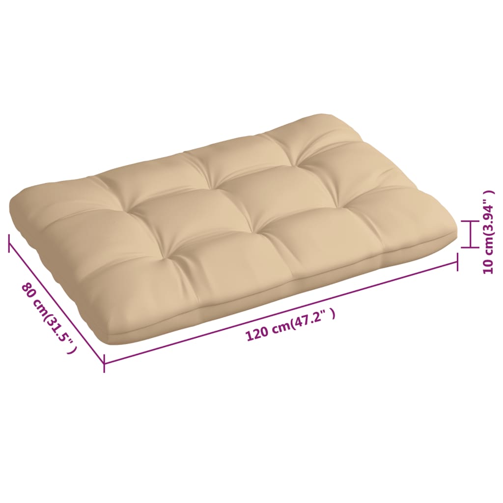 Cuscini per Pallet 3 pz Beige in Tessuto - homemem39