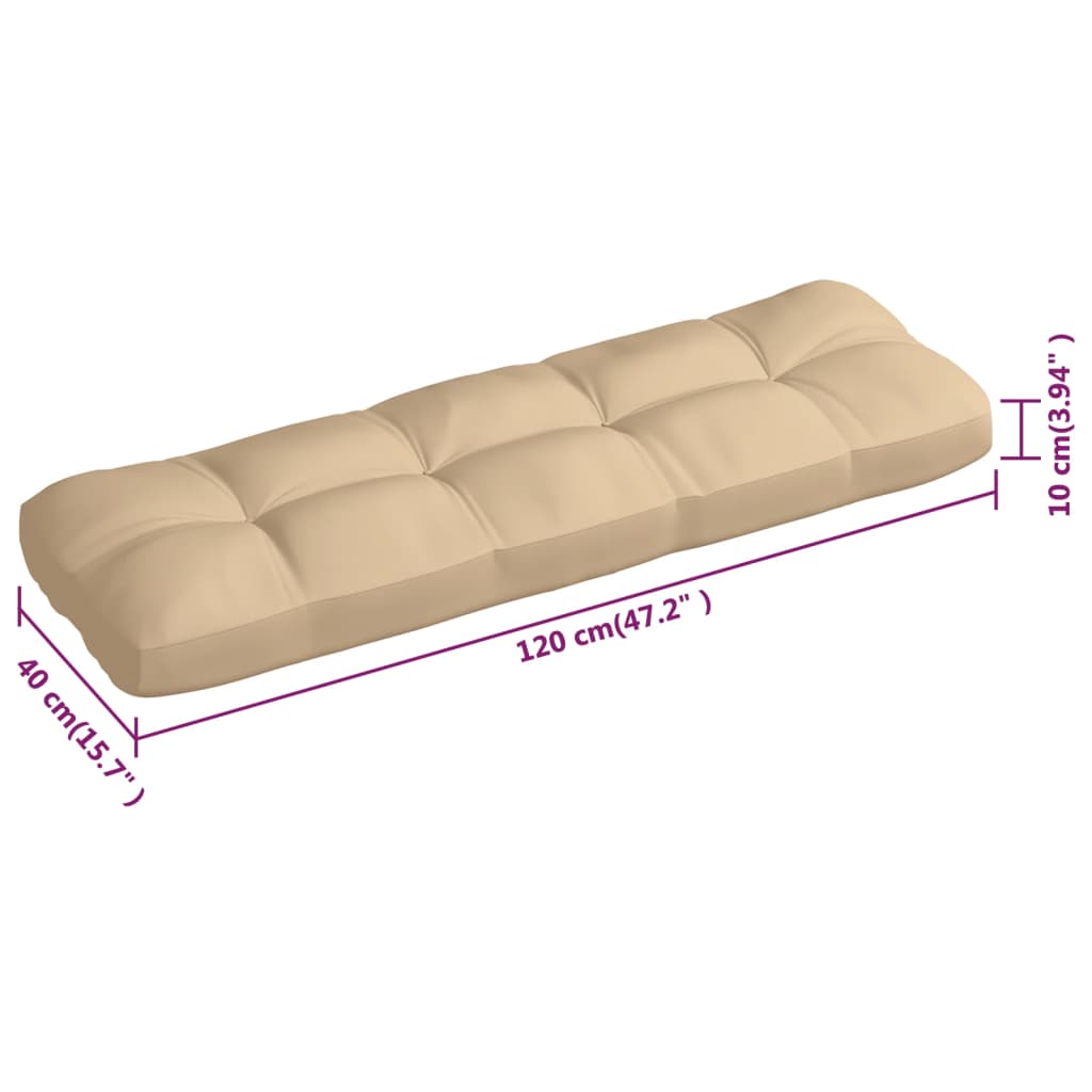 Cuscini per Pallet 3 pz Beige in Tessuto - homemem39