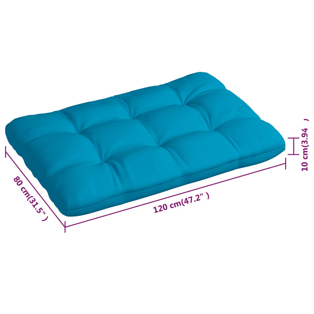 Cuscini per Pallet 3 pz Blu in Tessuto - homemem39