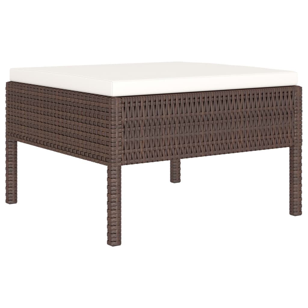 Set Divani da Giardino 6 pz con Cuscini in Polyrattan Marrone - homemem39