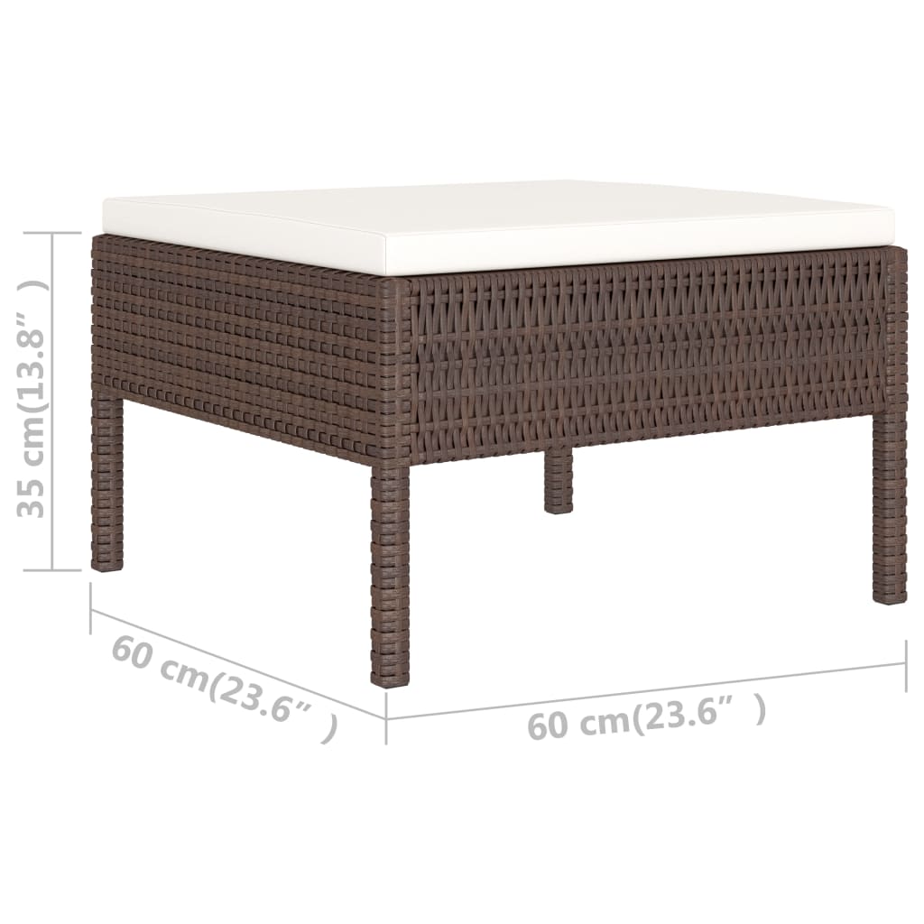 Set Divani da Giardino 6 pz con Cuscini in Polyrattan Marrone - homemem39