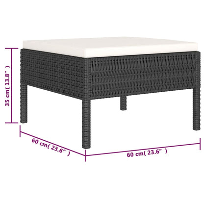 Set Divani da Giardino 6 pz con Cuscini in Polyrattan Nero - homemem39