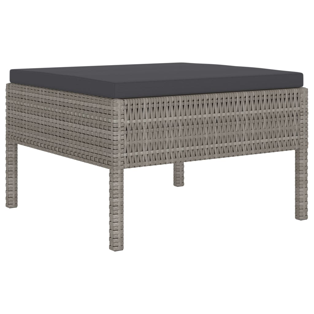 Set Divani da Giardino 6 pz con Cuscini in Polyrattan Grigio - homemem39