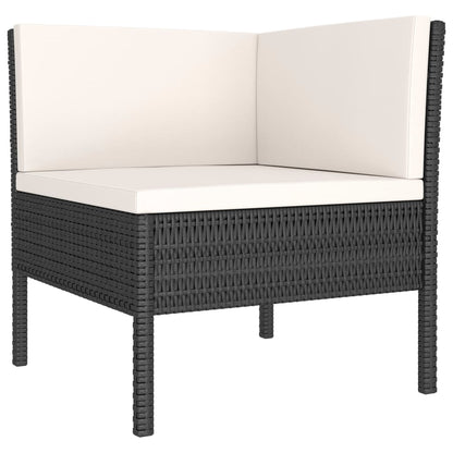 Set Divani da Giardino 4 pz con Cuscini in Polyrattan Nero - homemem39