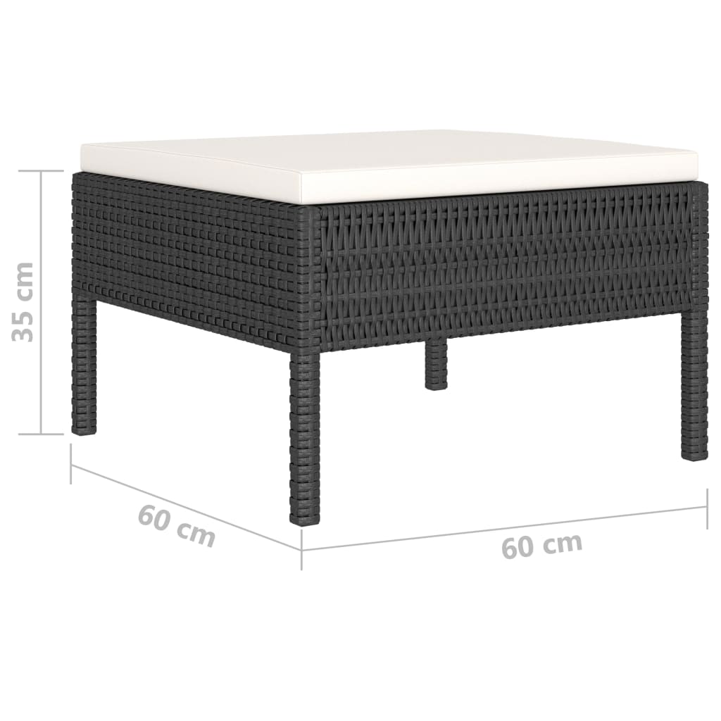 Set Divani da Giardino 4 pz con Cuscini in Polyrattan Nero - homemem39