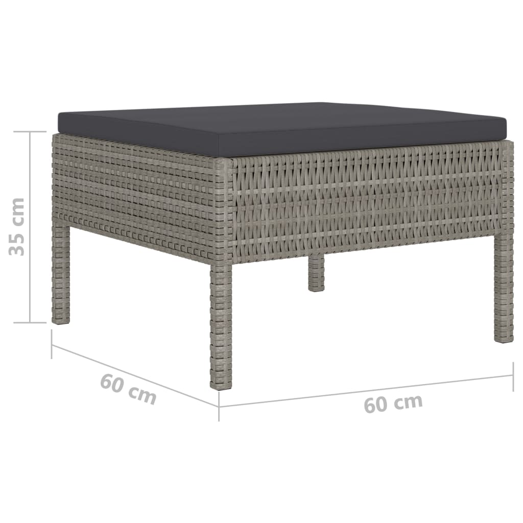 Set Divani da Giardino 4 pz con Cuscini in Polyrattan Grigio - homemem39