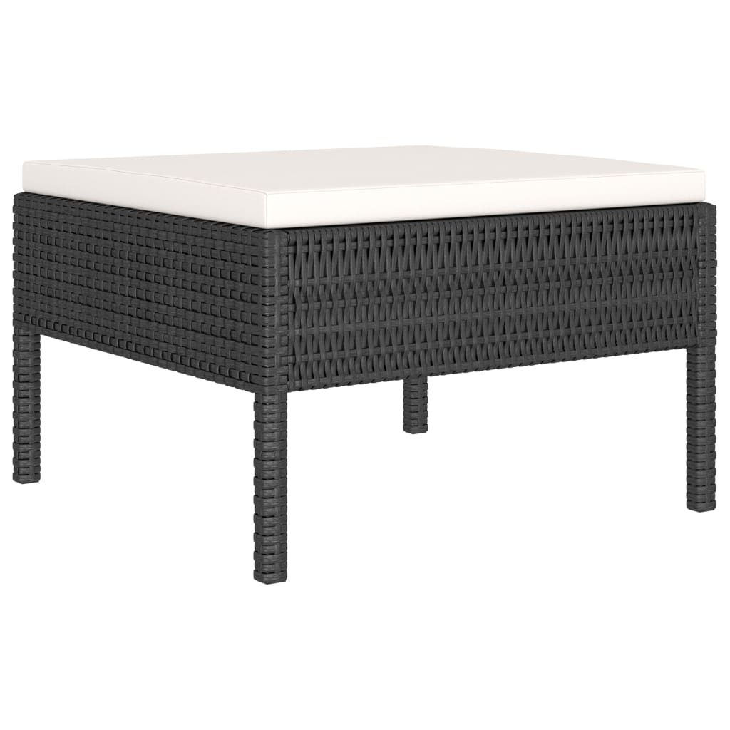 Set Divani da Giardino 6 pz con Cuscini in Polyrattan Nero - homemem39