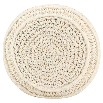 Pouf Lavorato a Mano in Macramé 45x30 cm in Cotone - homemem39