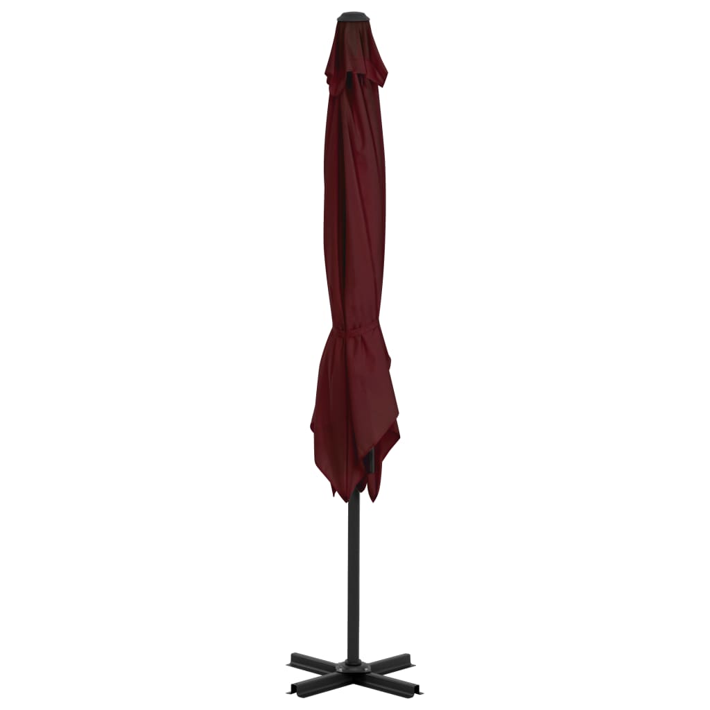 Ombrellone a Sbalzo con Palo Alluminio 250x250 cm Rosso Bordò - homemem39