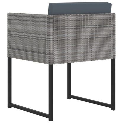 Set Pranzo da Giardino 9 pz con Cuscini in Polyrattan Grigio - homemem39