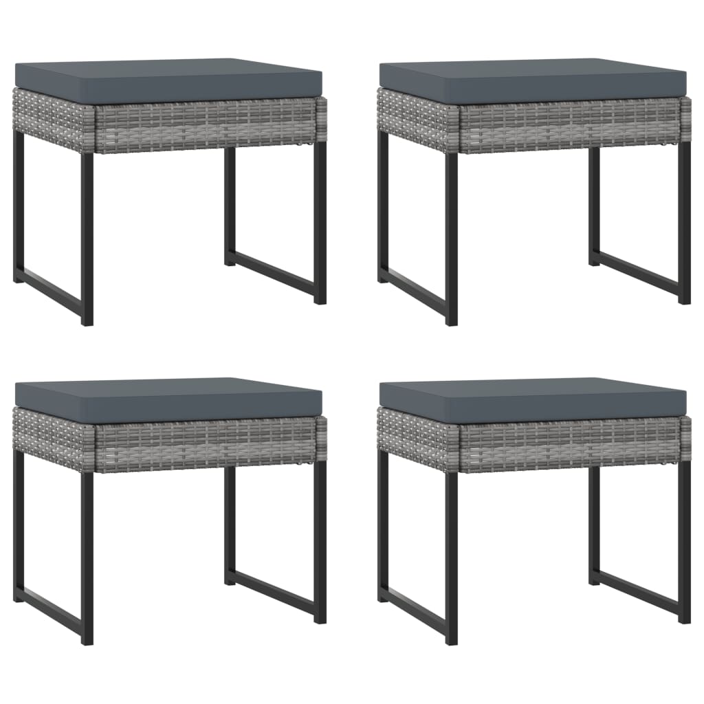 Set Pranzo da Giardino 9 pz con Cuscini in Polyrattan Grigio - homemem39