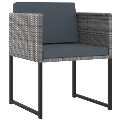 Set Pranzo da Giardino 11 pz con Cuscini in Polyrattan Grigio - homemem39