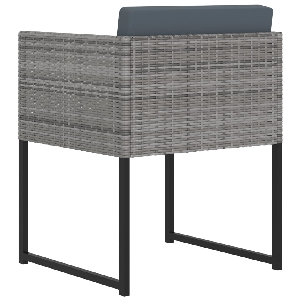 Set Pranzo da Giardino 11 pz con Cuscini in Polyrattan Grigio - homemem39