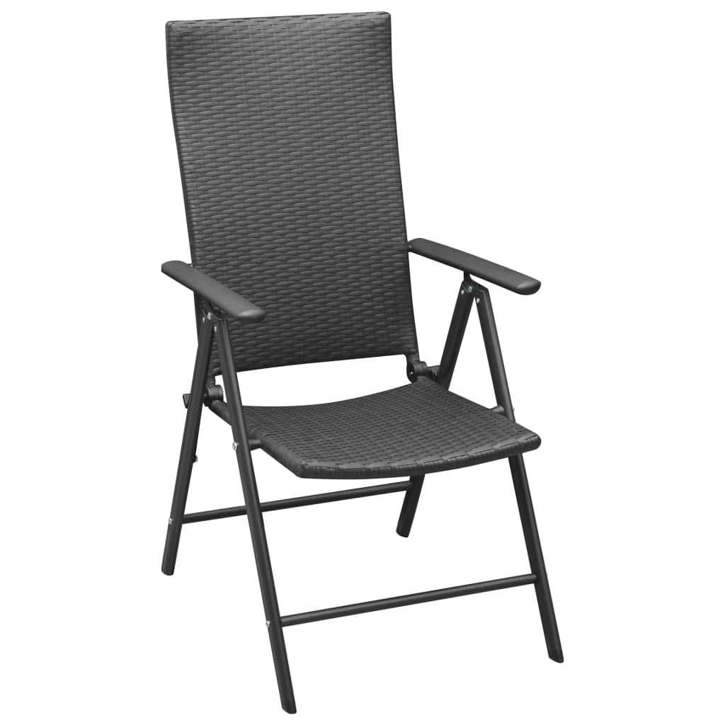 Sedie da Giardino 4 pz in Polyrattan Nero - homemem39