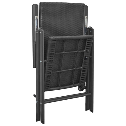 Sedie da Giardino 4 pz in Polyrattan Nero - homemem39