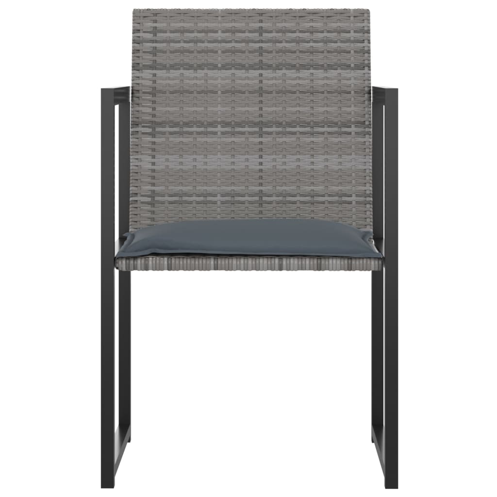 Set da Pranzo da Giardino 5 pz con Cuscini in Polyrattan Grigio - homemem39