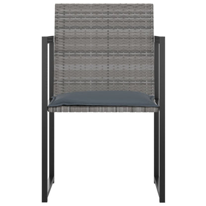 Set da Pranzo da Giardino 5 pz con Cuscini in Polyrattan Grigio - homemem39