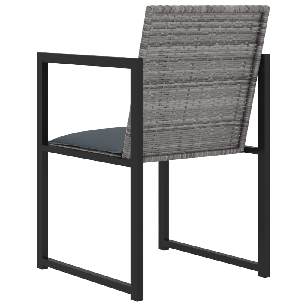 Set da Pranzo da Giardino 5 pz con Cuscini in Polyrattan Grigio - homemem39