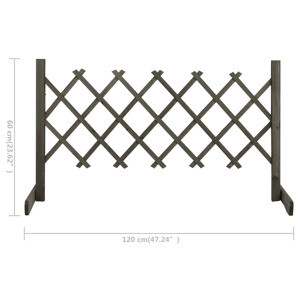 Traliccio da Giardino Grigio 120x60 cm in Massello di Abete - homemem39