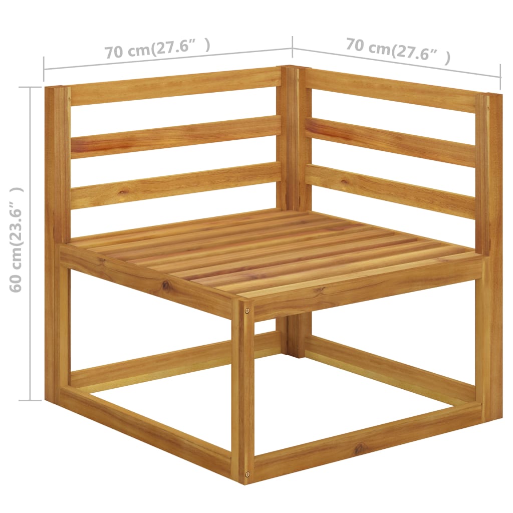 Divano da Giardino a 4 Posti con Cuscino Crema Massello Acacia - homemem39