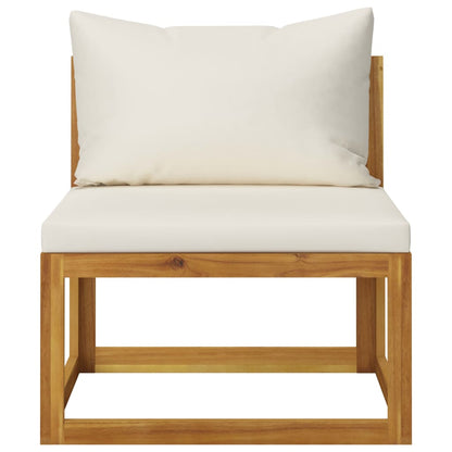 Set Divani da Giardino 9 pz con Cuscini Crema Legno di Acacia - homemem39