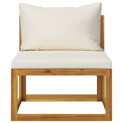 Set Divani da Giardino 9 pz con Cuscini Crema in Legno Acacia - homemem39