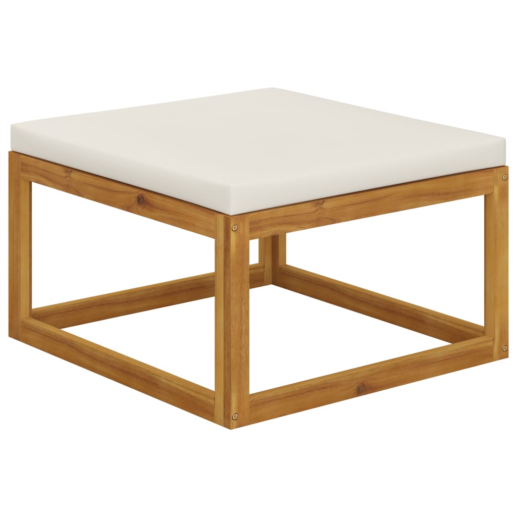 Set Divani da Giardino 9 pz con Cuscini Crema in Legno Acacia - homemem39