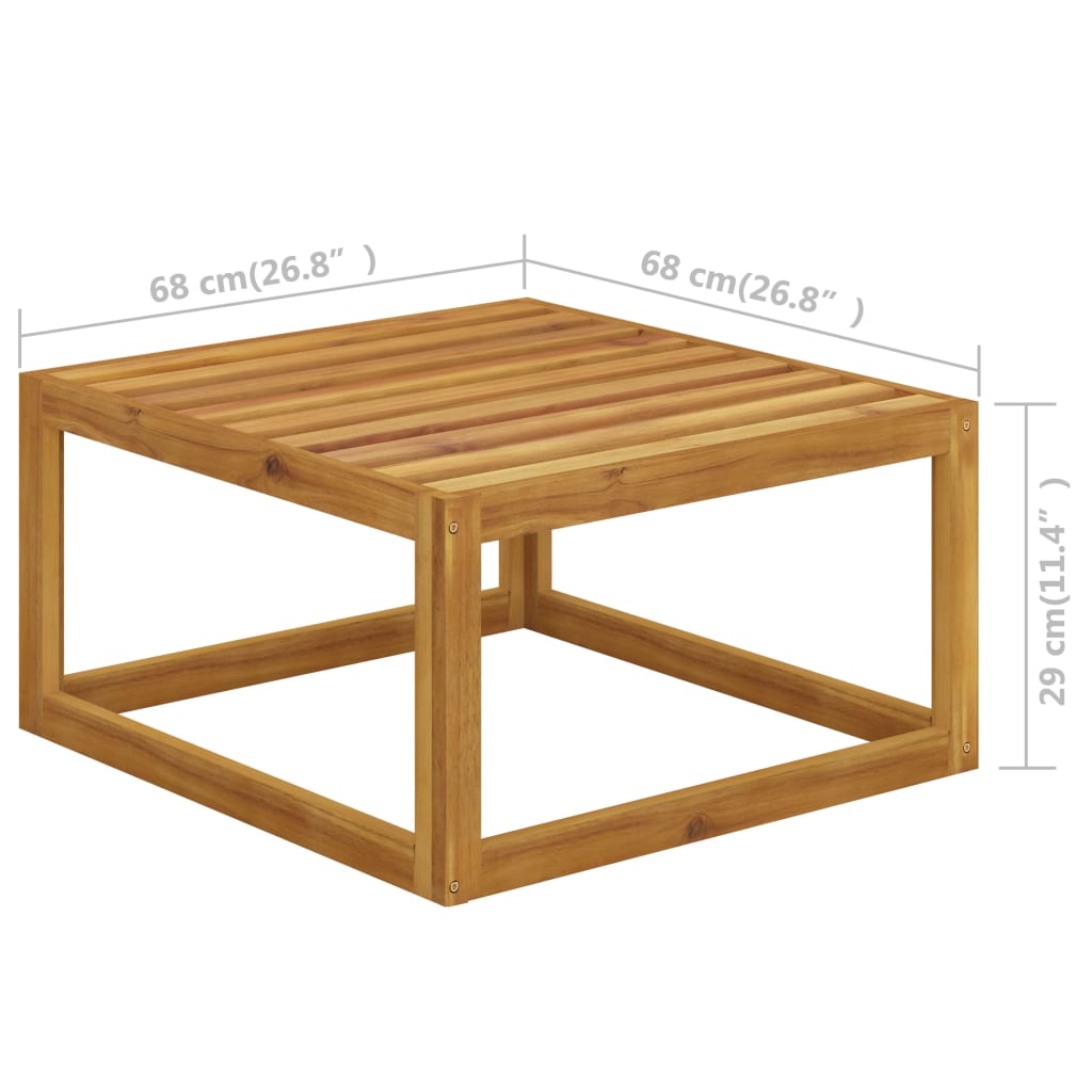 Set Divani da Giardino 7 pz con Cuscini Crema Massello Acacia - homemem39