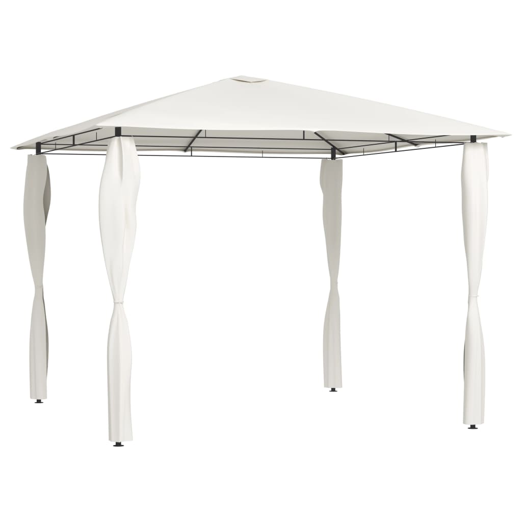 Gazebo con Montanti Rivestiti 3x3x2,6 m Crema 160 g/m² - homemem39