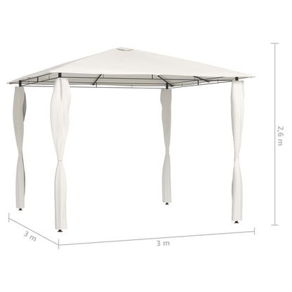 Gazebo con Montanti Rivestiti 3x3x2,6 m Crema 160 g/m² - homemem39