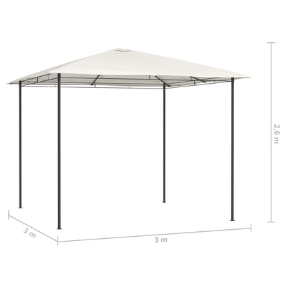 Gazebo 3x3x2,6 m Crema 160 g/m² - homemem39