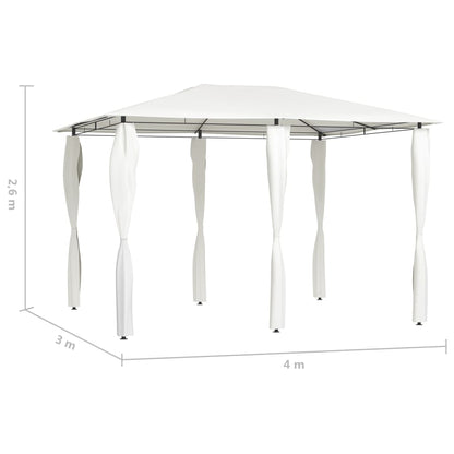 Gazebo con Montanti Rivestiti 3x4x2,6 m Crema 160 g/m² - homemem39